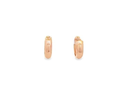 18K Rose Gold Polished Crossover Hoop Earrings